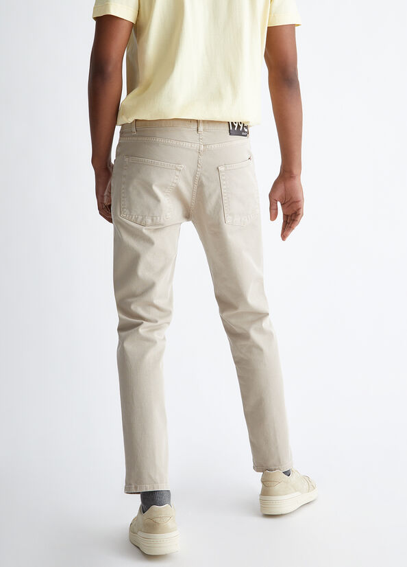 Beige Men's Liu Jo Tapered Fit Skinny Jeans | FXR-427630