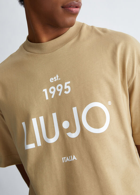 Beige Men's Liu Jo With Logo T Shirts | HUO-689725