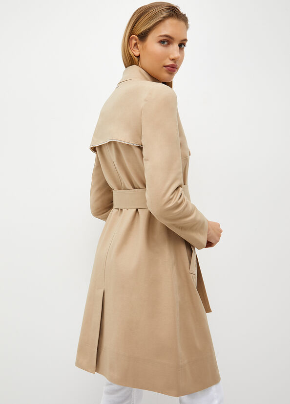 Beige Women's Liu Jo Cotton Trench Coats | MTC-159867