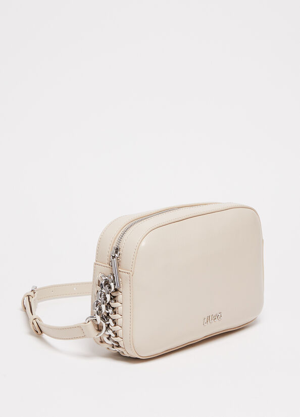 Beige Women's Liu Jo Crossbody With Logo Shoulder Bags | QSR-935012