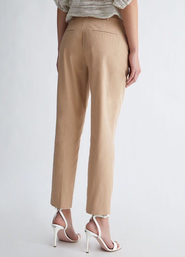 Beige Women's Liu Jo Eco-Friendly Cigarette Pants | SDC-492630