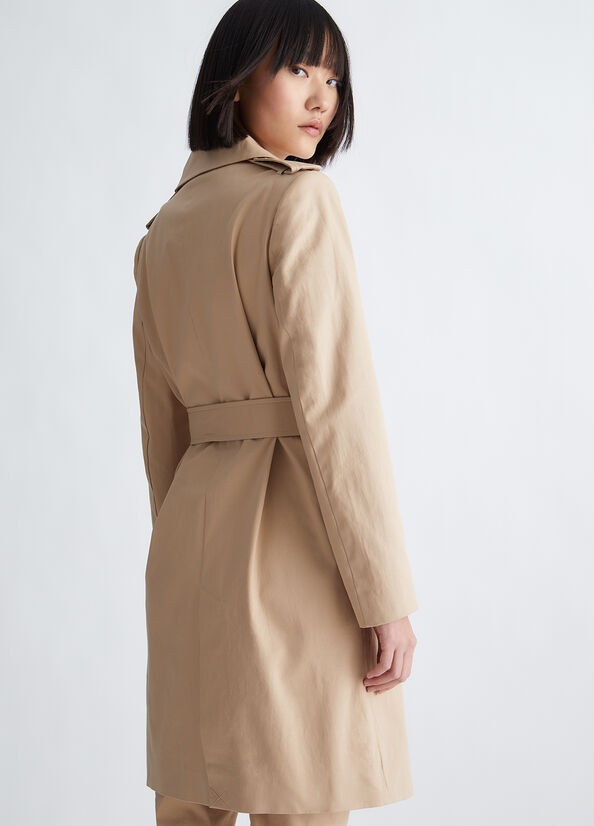 Beige Women's Liu Jo Eco-Friendly Trench Coats | FNR-682054