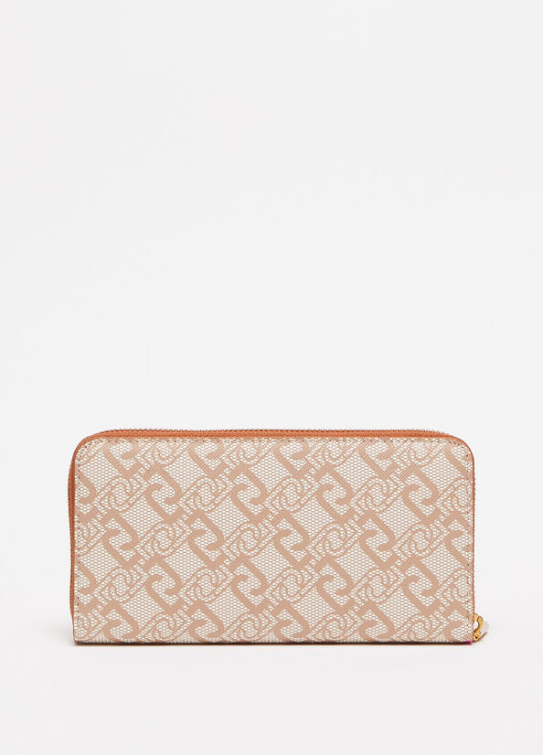 Beige Women's Liu Jo Eco-Friendly With Print Wallets | HVG-843759