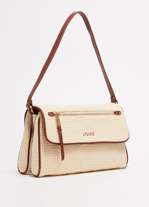 Beige Women's Liu Jo Raffia Handbag | FJL-423605