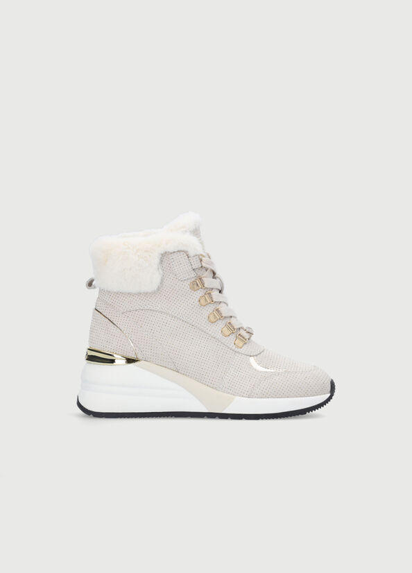 Beige Women's Liu Jo With Jewel Logo Sneakers | VJH-809263