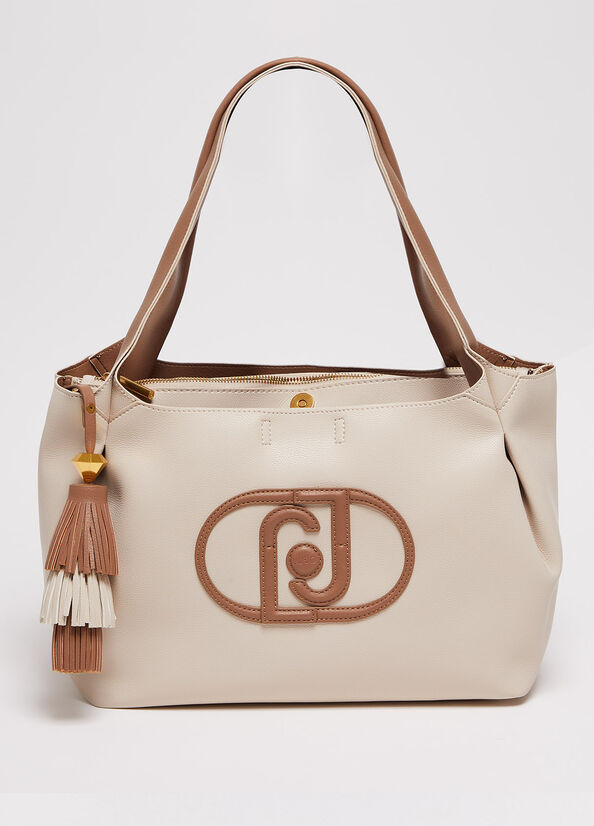 Beige Women\'s Liu Jo With Logo Shoulder Bags | FEG-830741