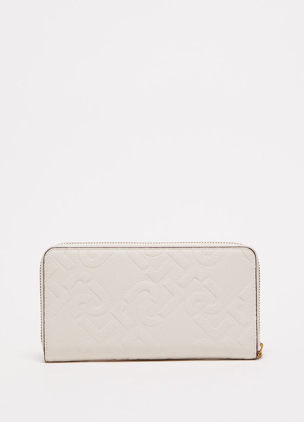 Beige Women's Liu Jo Zip Around With Logo Wallets | GJC-360415