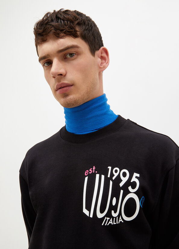 Black Men's Liu Jo With 1995 Print Sweaters | IYE-347918