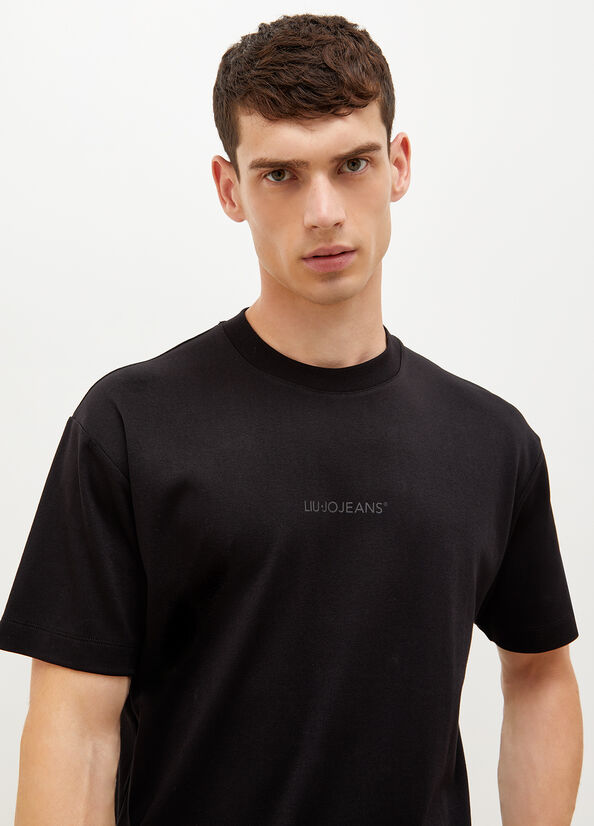 Black Men's Liu Jo With Logo T Shirts | EPU-412358