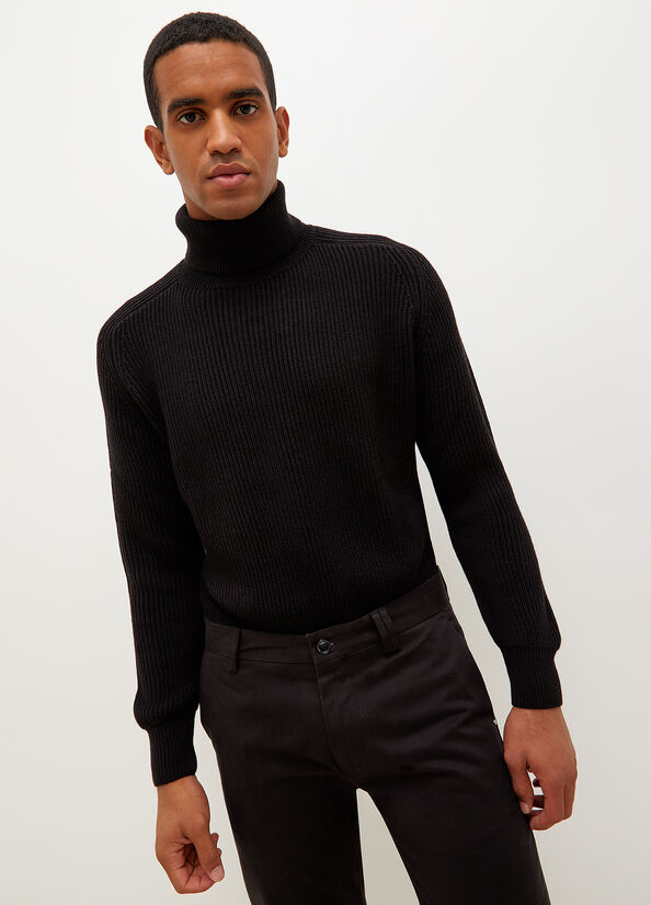 Black Men\'s Liu Jo Woollen Turtleneck Sweaters | CFB-291768