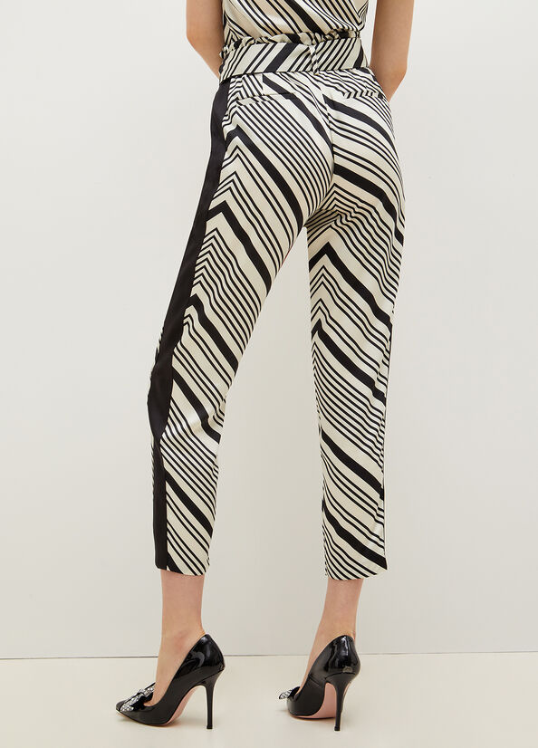 Black / White Women's Liu Jo Eco-Friendly Pants | PBS-897451