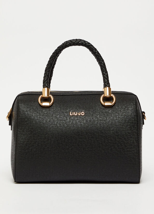 Black Women's Liu Jo Bowling With Logo Handbag | MJA-419083