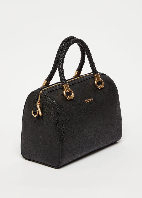 Black Women's Liu Jo Bowling With Logo Handbag | MJA-419083