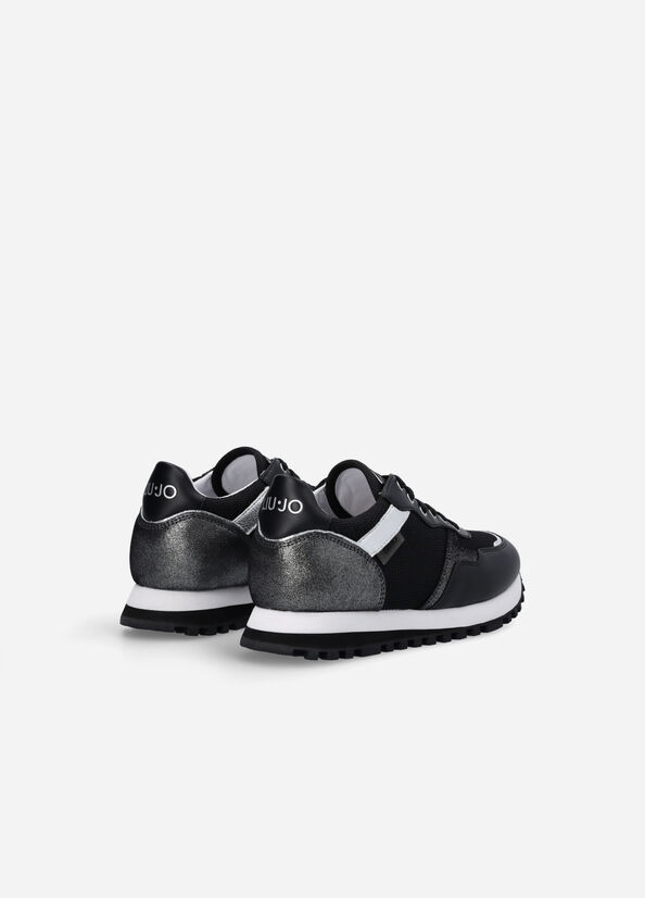 Black Women's Liu Jo Brighty Mesh Sneakers | BYJ-390178