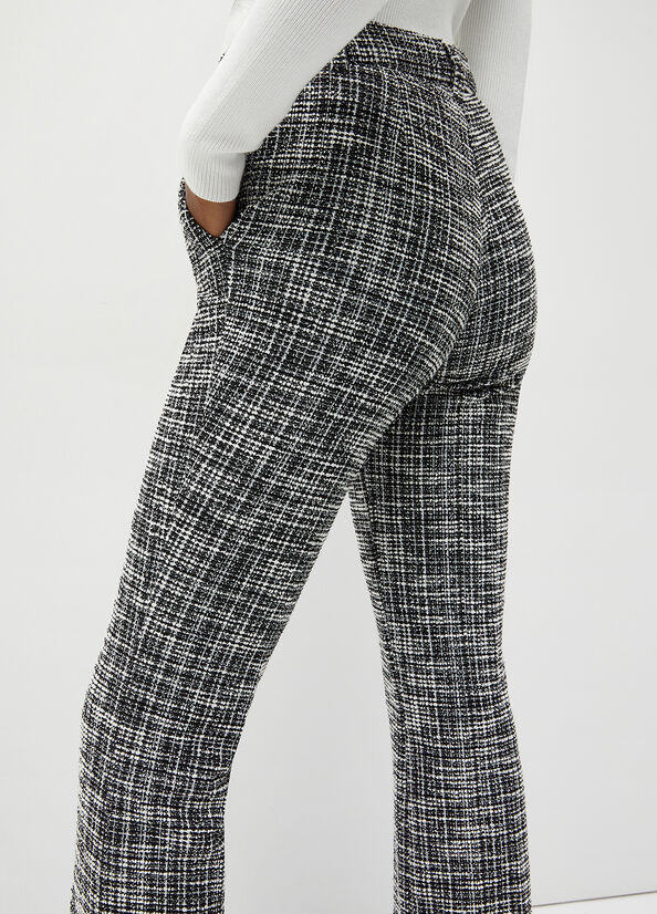 Black Women's Liu Jo Check In Mat Pants | IEY-416729