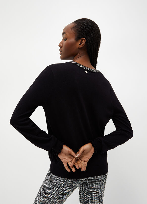 Black Women's Liu Jo Cotton Blend Sweaters | FWL-369042