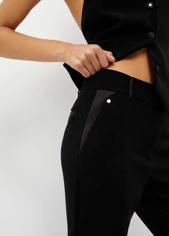 Black Women's Liu Jo Crepe Pants | PLB-561304