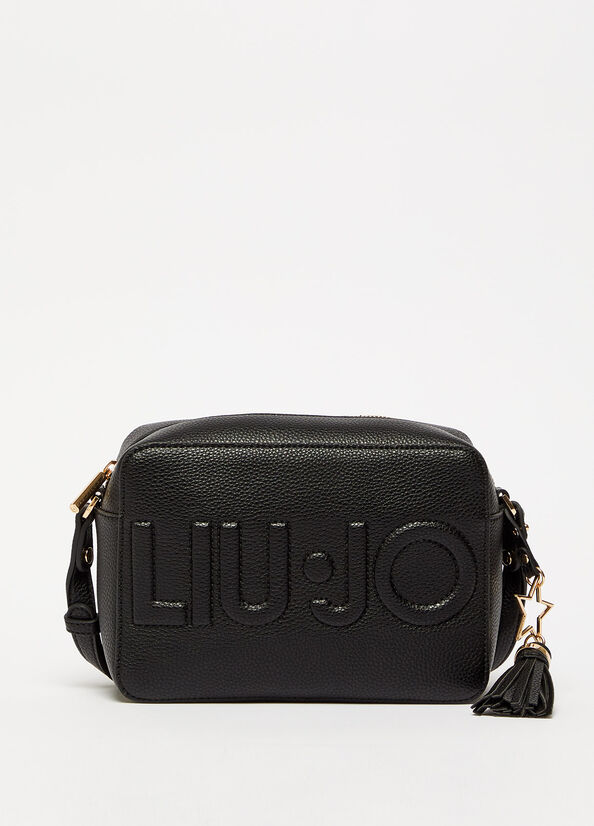 Black Women's Liu Jo Crossbody With Maxi Logo Crossbody Bags | KTY-327156