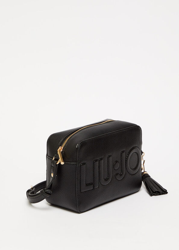 Black Women's Liu Jo Crossbody With Maxi Logo Crossbody Bags | KTY-327156