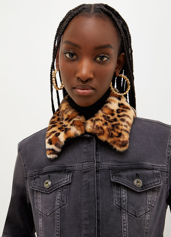 Black Women's Liu Jo Denim With Synthetic Fur Jackets | LQP-768491