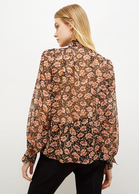 Black Women's Liu Jo Eco-Friendly Floral Shirts | ACD-942870