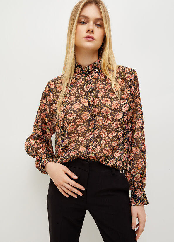 Black Women\'s Liu Jo Eco-Friendly Floral Shirts | ACD-942870