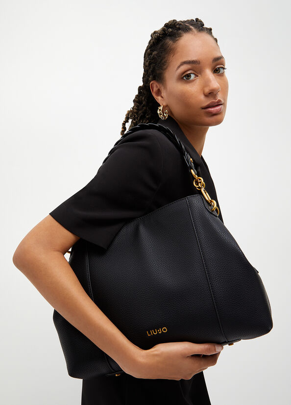 Black Women\'s Liu Jo Eco-Friendly Shoulder Bags | PKE-170236