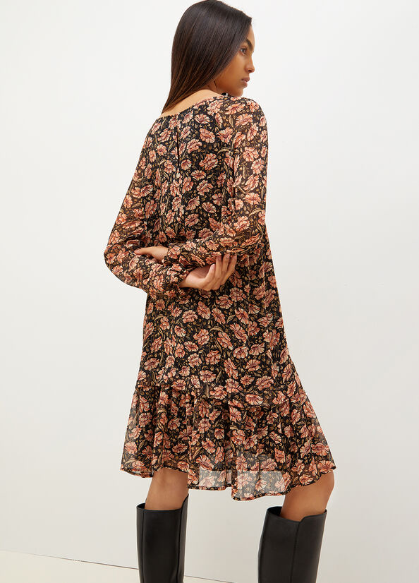 Black Women's Liu Jo Eco-Friendly With Floral Print Dress | MIY-896327