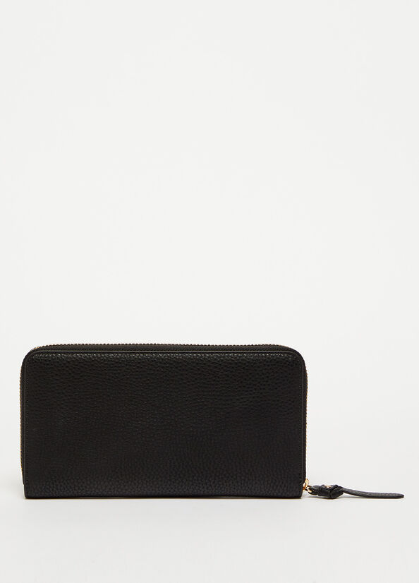 Black Women's Liu Jo Eco-Friendly Zip-Around Wallets | WFN-742530