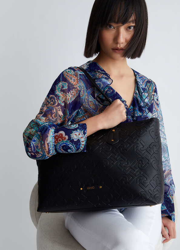 Black Women\'s Liu Jo Fabric Shoulder Bags | QLH-063517