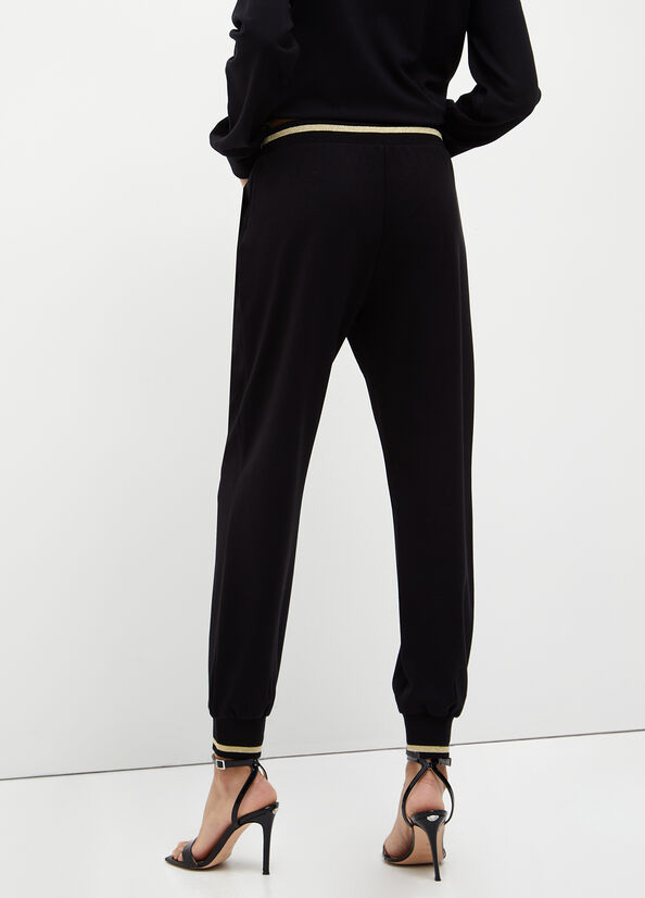 Black Women's Liu Jo Jogging In Jersey Pants | OPJ-620459