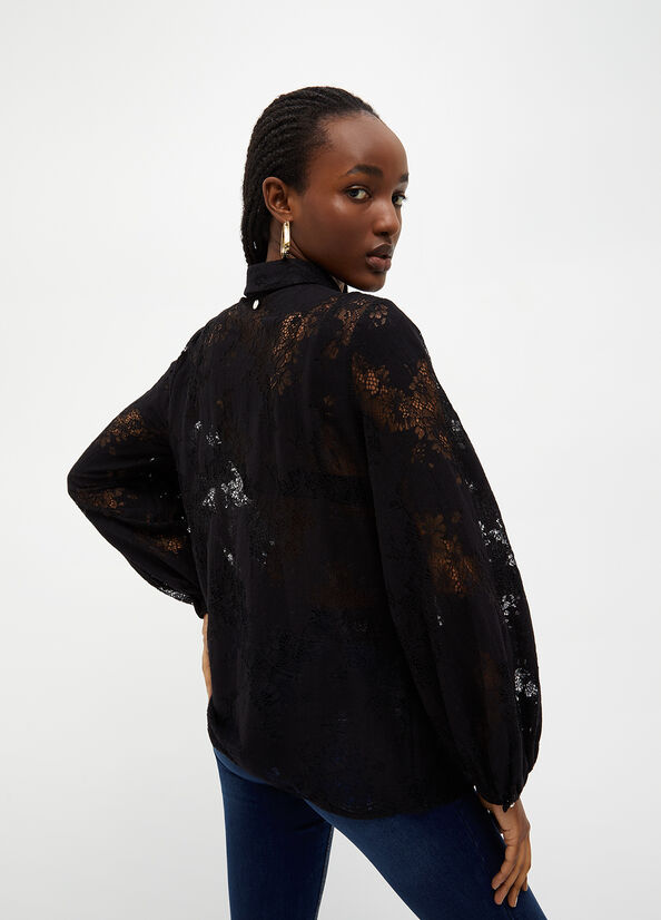 Black Women's Liu Jo Lace Shirts | HBL-683140