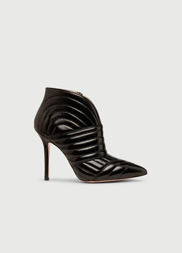 Black Women's Liu Jo Leather With Stiletto Heel Ankle Boots | XUO-975608