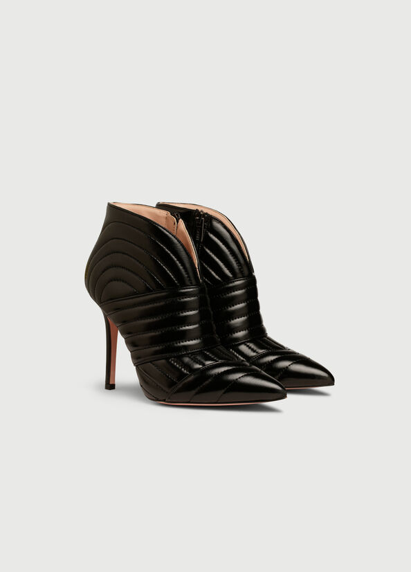 Black Women's Liu Jo Leather With Stiletto Heel Ankle Boots | XUO-975608