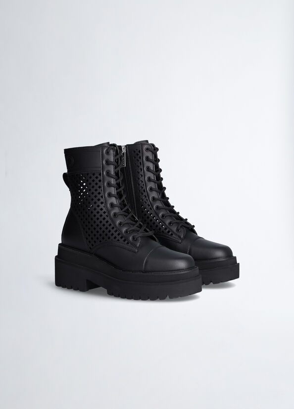 Black Women's Liu Jo Perforated Ankle Boots | CAW-204759