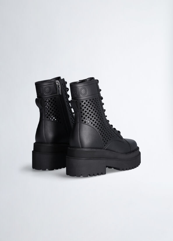 Black Women's Liu Jo Perforated Ankle Boots | CAW-204759