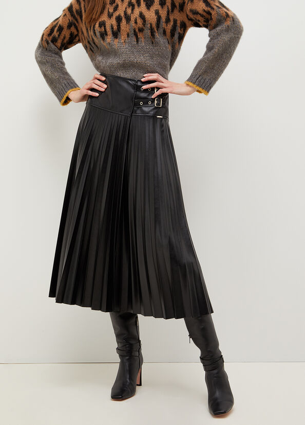 Black Women\'s Liu Jo Pleated In Fabric Skirts | YQV-105492