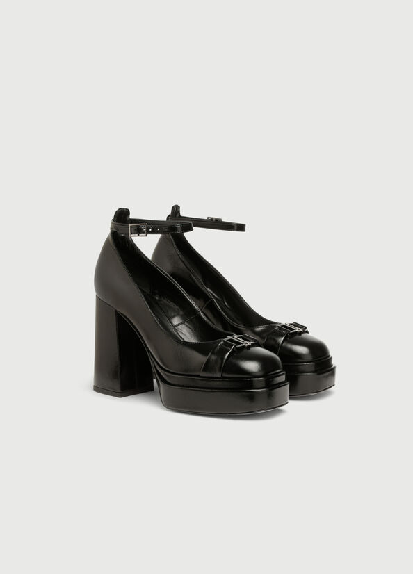 Black Women's Liu Jo Pumps With Wide High Heels | ADV-315042