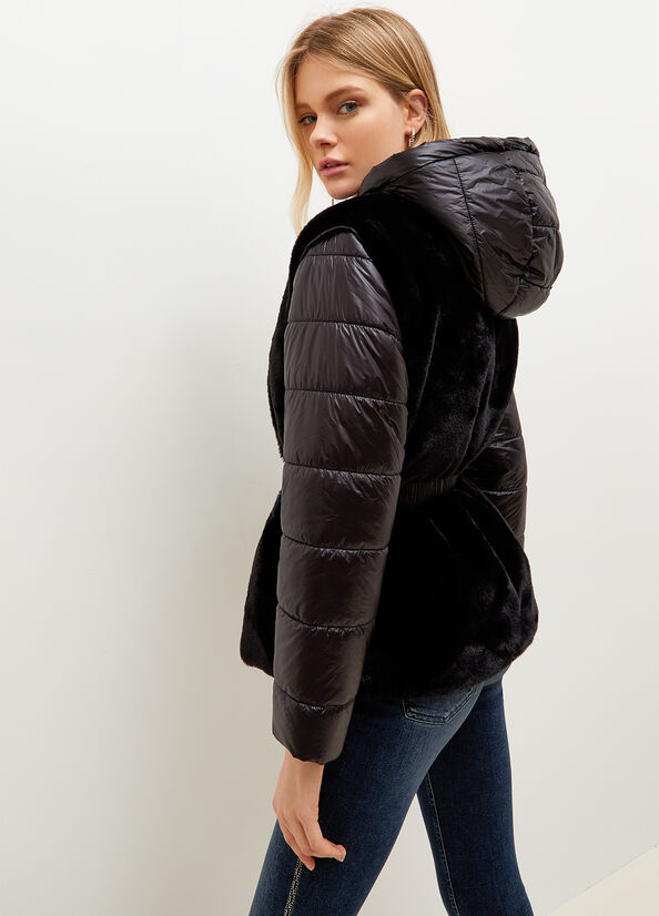 Black Women's Liu Jo Quilted Padded Coats | TKJ-738604