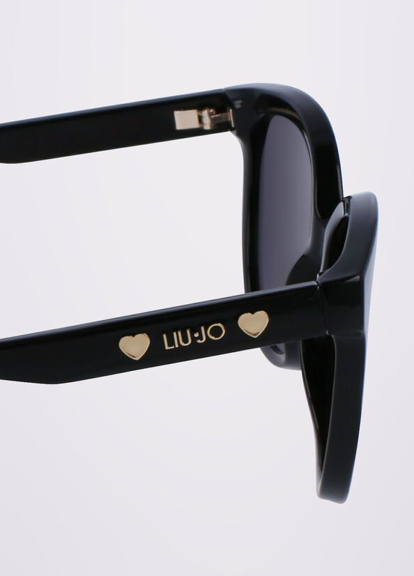 Black Women's Liu Jo Rectangular Sunglasses | KRV-360819