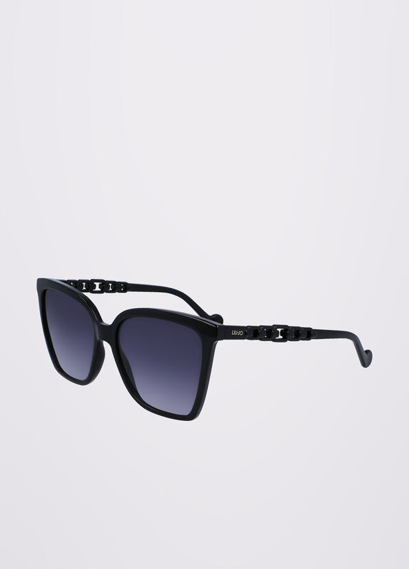 Black Women's Liu Jo Squared Sunglasses | JWK-061498