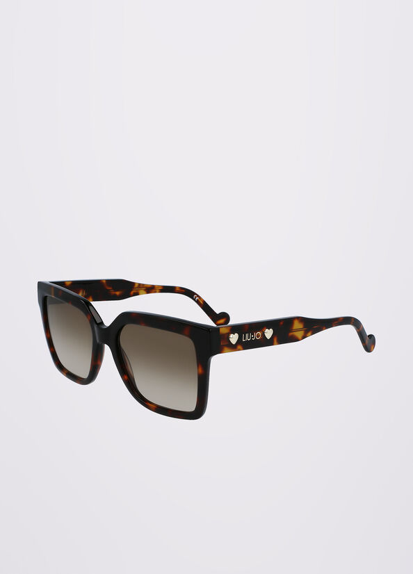 Black Women's Liu Jo Squared Sunglasses | YWD-179625