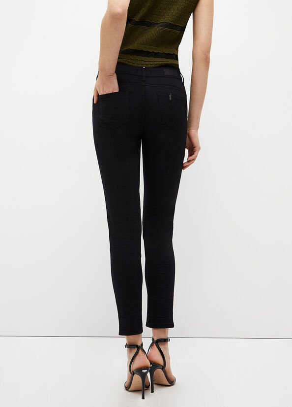 Black Women's Liu Jo Stretch Bottom Up Pants | NIG-360279