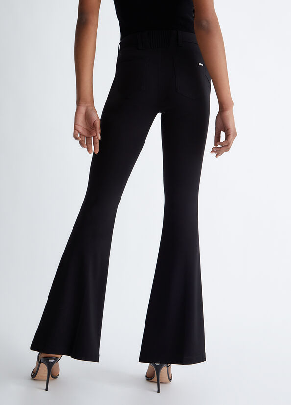 Black Women's Liu Jo Stretch Bottom Up Pants | OBK-532810