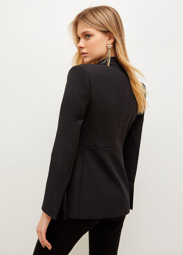 Black Women's Liu Jo Stretch Fabric Blazer Jackets | EUM-295371