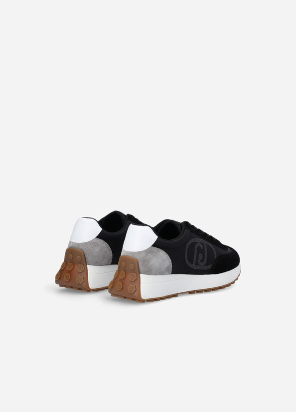 Black Women's Liu Jo Suede And Nylon Sneakers | LGM-894530