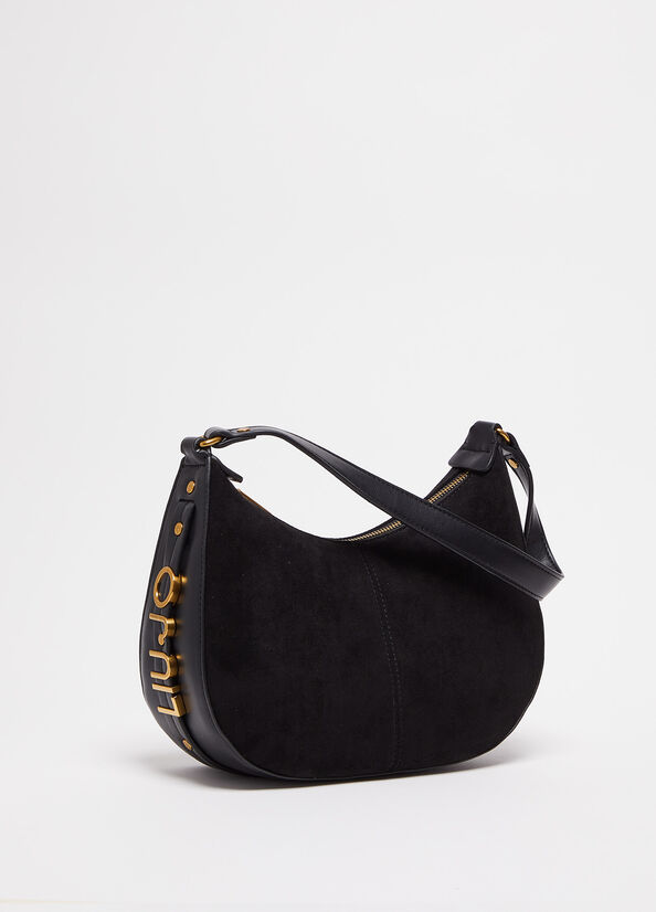 Black Women's Liu Jo Suede Shoulder Bags | IDQ-761428