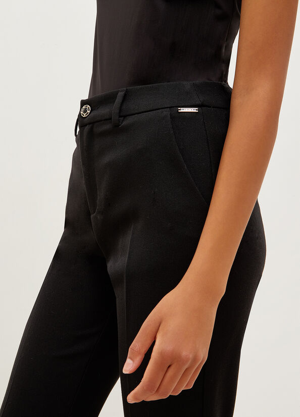 Black Women's Liu Jo Twill Chinos Pants | FYR-789546