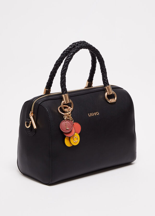 Black Women's Liu Jo With Charm Handbag | QRN-041859