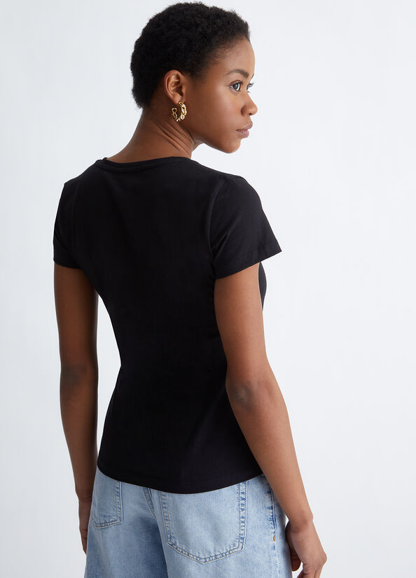 Black Women's Liu Jo With Heart And Logo Tops | UJW-508671